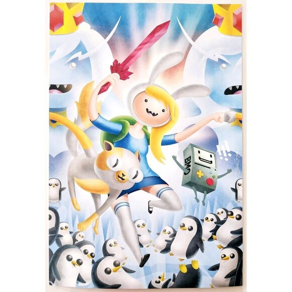 2014 Adventure Time Cartoon Poster Fionna & Cake Steve Conley 16 x 11" DWJJ8 - Picture 2 of 2